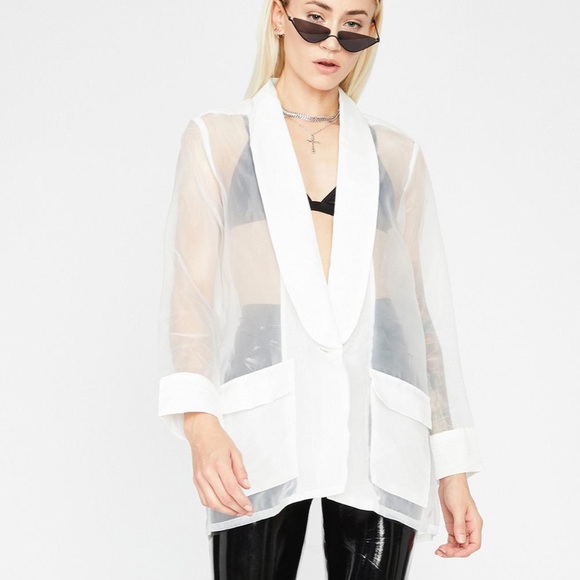 Dolls Kill Jackets & Blazers - Dolls Kill Salty Business Class Sheer Blazer New